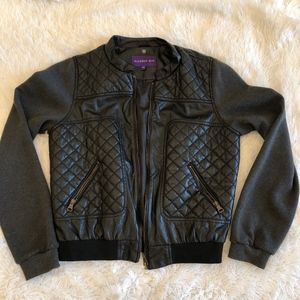 Black Leather Bomber Jacket
